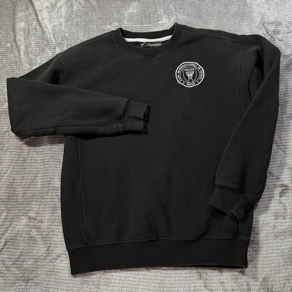 Inter‎ Miami CF Fanatics Signature Crewneck Sweatshirt Black Mens S MLS Soccer